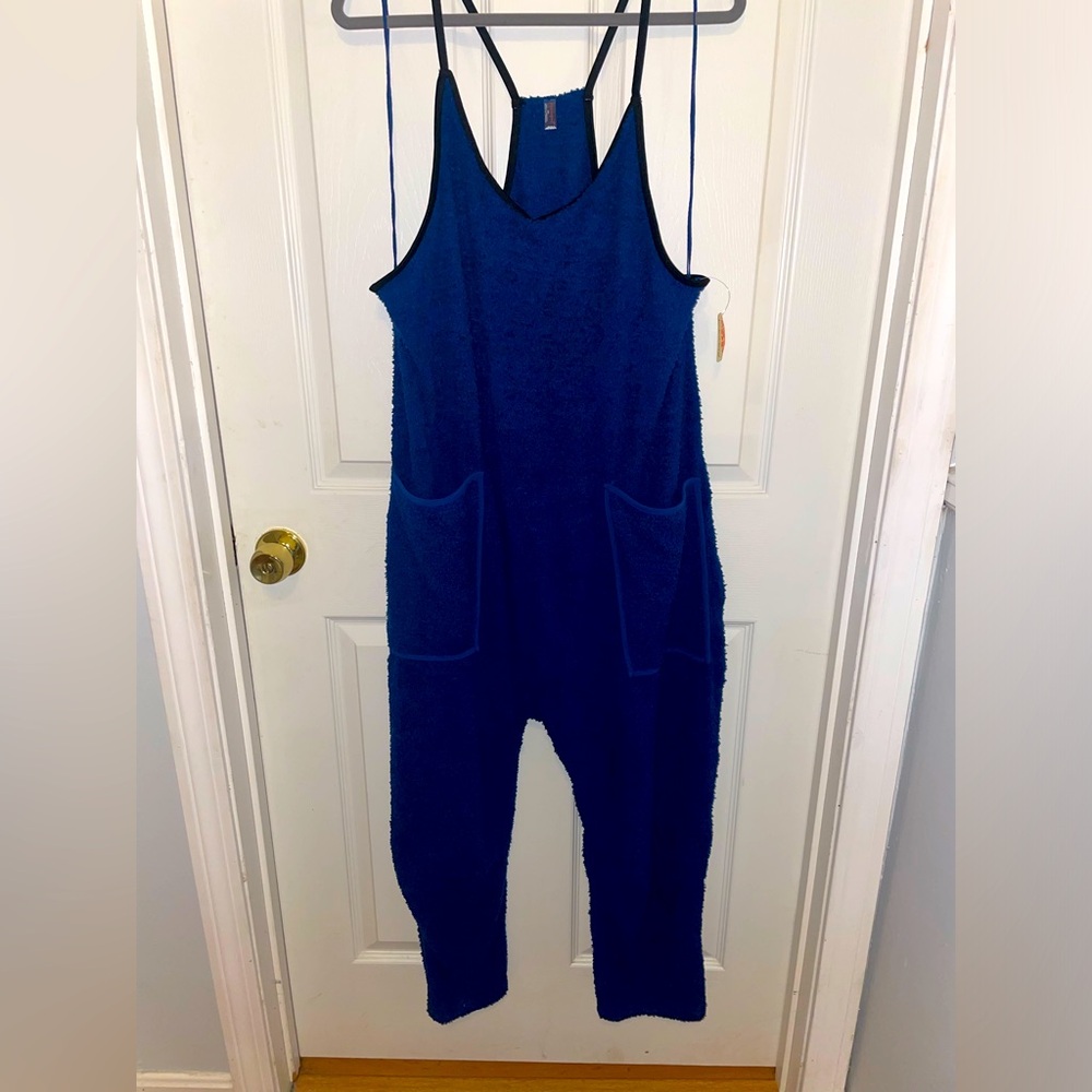 FP Movement by Free People Navy Fleece Drop-Crotch Jumpsuit - Picture 4 of 7
